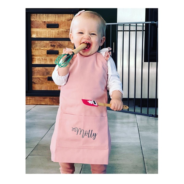 100% Cotton Water Repellent Apron for Kids, Toddler Apron, Child Apron, Kids Baking Apron, Cotton Kids Apron
