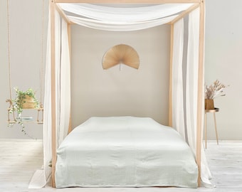 Canopy Bed, Platform Bed, Floor Bed, Four Poster Bed, Montessori Floor Bed,  Slatted bed base, Montessori Bed