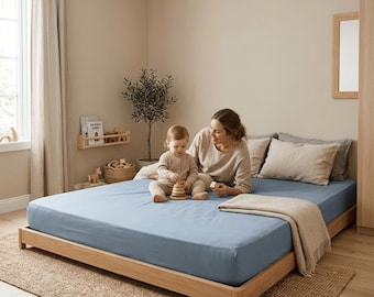 Anpassat dra-på-lakan: 100 % bomullspoplin, valfri storlek