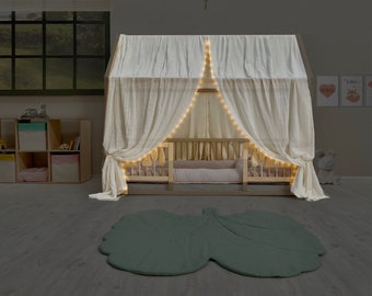 Muslin Canopy for Montessori Bed: 100% Cotton Tent Cover