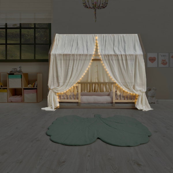 Muslin Canopy for Montessori Bed: 100% Cotton Tent Cover