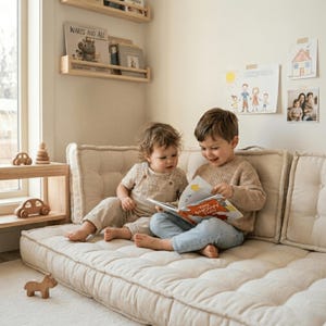 Montessori Reading Nook Cushion, Floor Cushion, Daybed Mattress, Window Seat Cushion, Kids Floor Seating, Playroom Sofa, Cozy Corner Bed