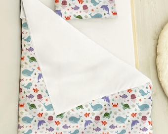 Underwater Adventure Organic Cotton Sateen Bedding Set – 800 Thread Count, Ocean Dreams Baby gift