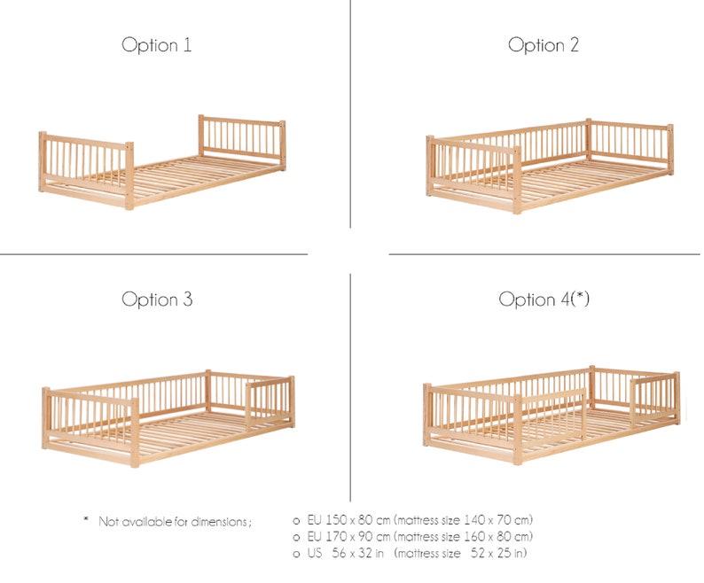 Montessori Floor Bed Toddler Bed Toddler Montessori Bed Etsy