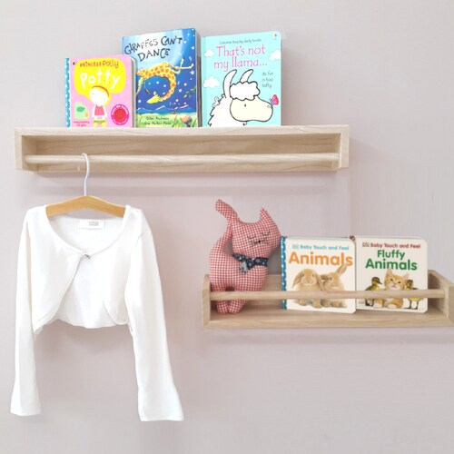 Nursery Bookshelf Shelf With Hanging Rod Nursery Shelf Etsy