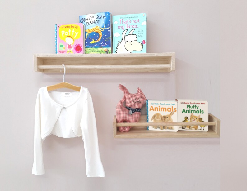 Nursery Bookshelf Shelf With Hanging Rod Nursery Shelf Etsy UK