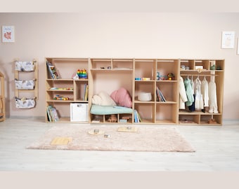 Montessori Shelves, Montessori Storage, Toy Display Shelves, Clothing Rack, Toy Organizer, Organizational Furniture