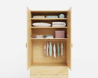 Dream House Collection: Birch Plywood Kids Wardrobe