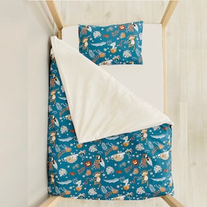 Jungle Animals 100% Cotton Baby and Kids Bedding Set, Soft Cotton Nursery Duvet Cover and Pillow Case, Express Shipping