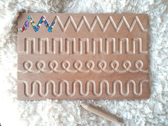 Pattern Tracing Board Montessori inspired Montessori toy learn writing Busy Board Gift for children Prewriting board Educational toy