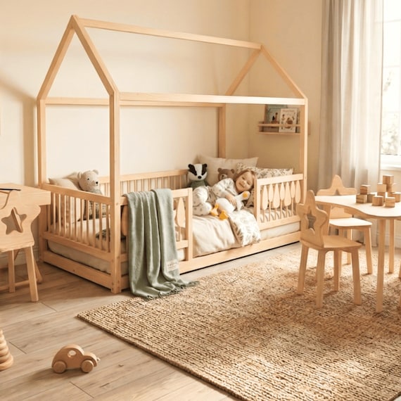 Woodland Montessori Floor Bed with Flipping Trees