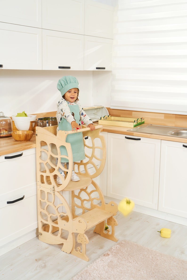 Convertible Kitchen Tower, Learning Stool, Activity Tower, Montessori Furniture, Kids Step Stool, Kids Table image 3