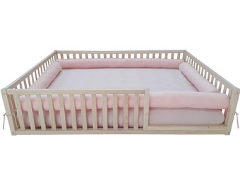 Cama de piso para niño pequeño, Cama de piso Montessori, Cama para niños pequeños, Cama Montessori para niños pequeños, Cama Montessori con dos camas individuales