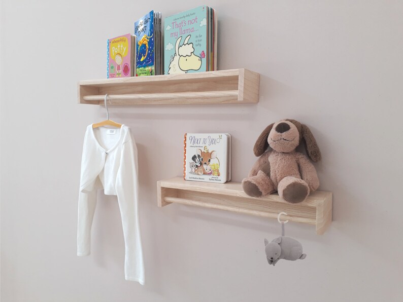 Nursery Bookshelf Shelf With Hanging Rod Nursery Shelf Etsy UK
