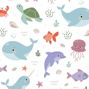 Underwater Adventure Organic Cotton Sateen Bedding Set – 800 Thread Count, Ocean Dreams