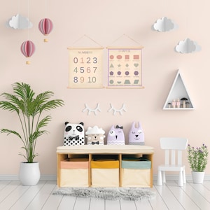 Toy Bench with Seat, Toy Box Bench, Toy Storage Bench, Montessori Bench, Nursery Decor, Multifunctional Toy Bench