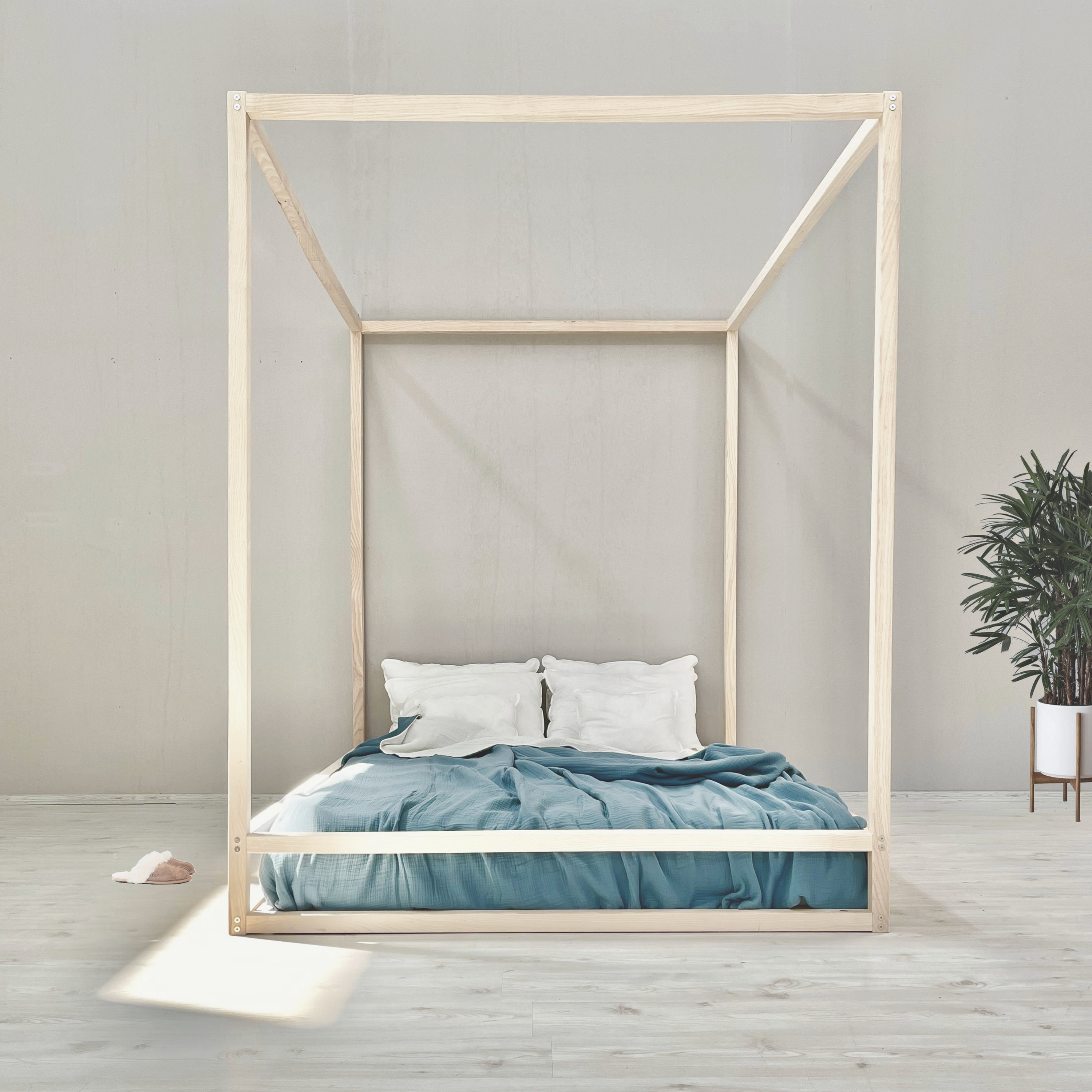 Floor canopy bed frame deals