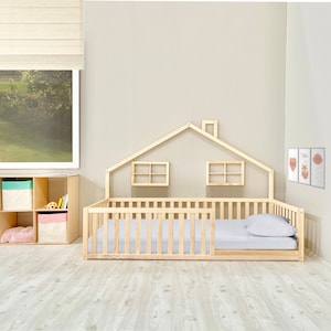 House Floor Bed, Montessori Floor Bed, Toddler Bed, Toddler Montessori Bed, Twin Montessori Bed