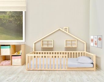 House Floor Bed, Montessori Floor Bed, Toddler Bed, Toddler Montessori Bed, Twin Montessori Bed