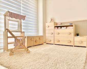 Dream House Collection: Birch Plywood Tall Chest of Drawers with Soft Closing Drawers