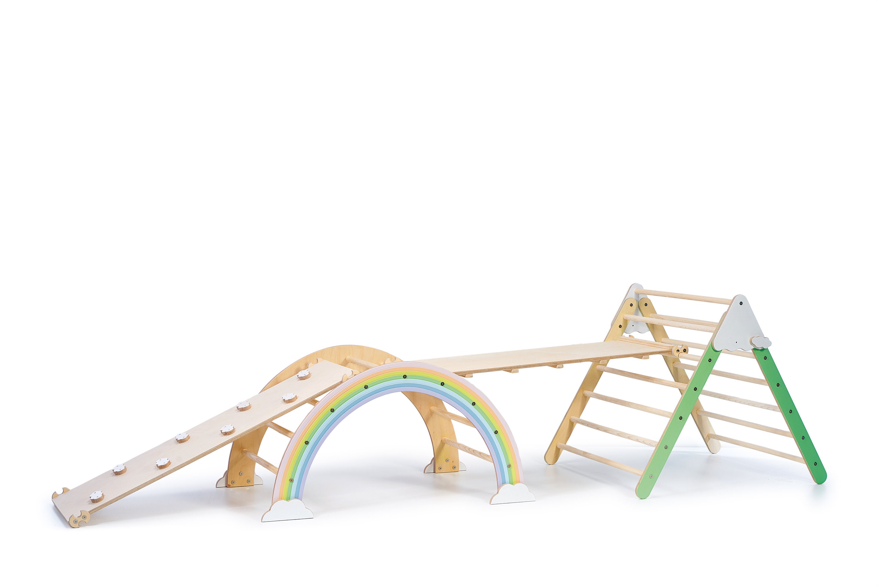 Foldable Climbing Triangle Set Montessori Arch, Ramp & Activity Center