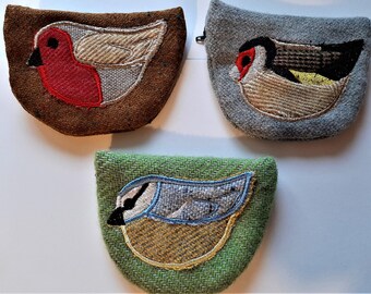 Bird Purse in Irish Wool/Tweed.
