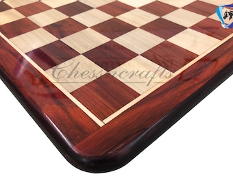 21"Bud Rosewood(African Padauk) & Maple wood chess board Square: 55mm Rounded corners and edges Super fine smooth polish