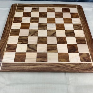 21&quot; wooden(sheesham) flat chess board - Golden Rosewood & Maplewood 55mm square CROSS border Handcrafted big size chess board.