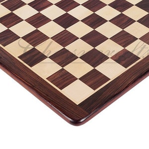 21&quot; and 23&quot; Rose wood & Maple wood flat chess board Round corners and edges Square 55mm and 60 mm Handcrafted big size giant chess board.