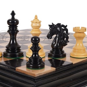 11,1 cm Staunton Ebenholz & Buchsbaum Luxus Schachfiguren Set-KENNEDY-JFK - Dreifach Gewichtet 2 extra Königinnen