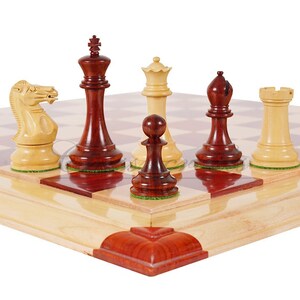 Juego de piezas de ajedrez Staunton Bud Rosewood de 4" para torneo inglés, con peso, 2 reinas adicionales, tablero de ajedrez Bud Rosewood de 21" + caja de almacenamiento de cuero