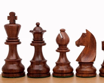 Rosewood Sheesham Tournament series Wooden chess pieces set German Knight King 3.75" With Extra Queens- Weighted | wooden storage Box