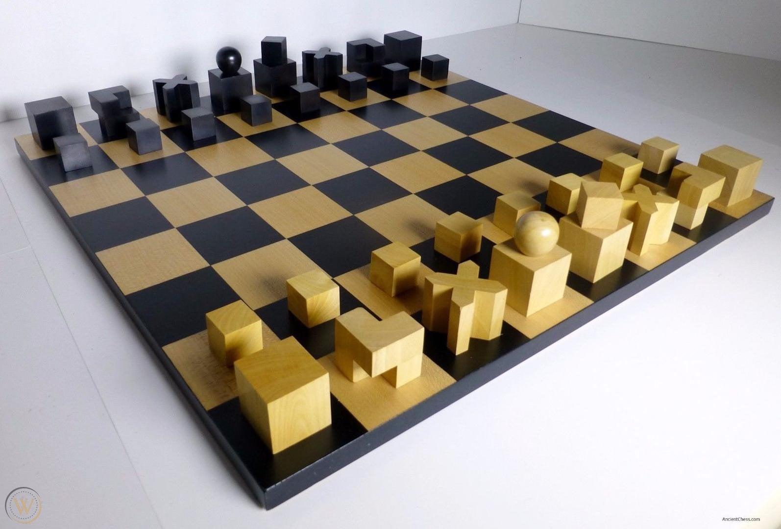 1923 Bauhaus Chess pieces set made of Ebonised Boxwood with Etsy