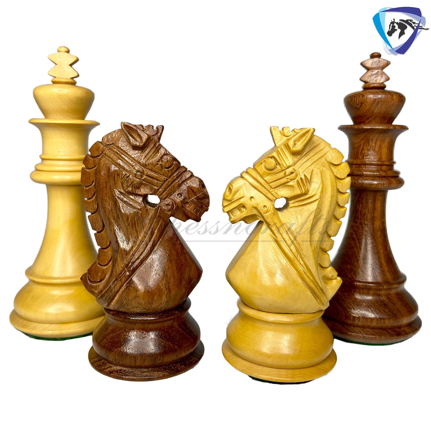 COMBO 4 Golden Rosewood Staunton Chess Pieces Set BRIDLE SERIES combo-4-golden-rosewood-staunton-chess-pieces-set-bridle-series
