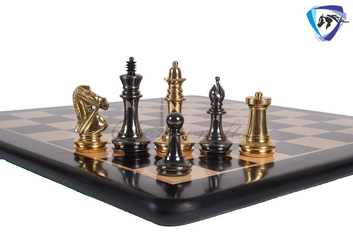 Metal Chess Pieces Gold Board Games