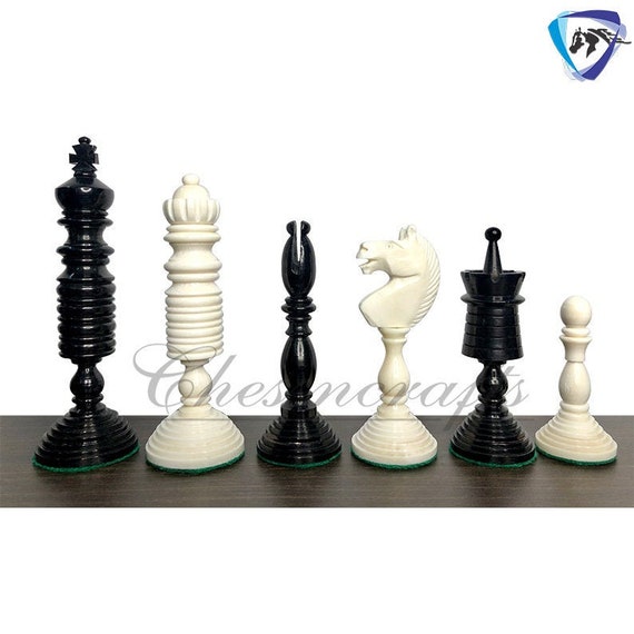 Buy Old Vintage English Staunton Series Chess Pieces in Dyed wood