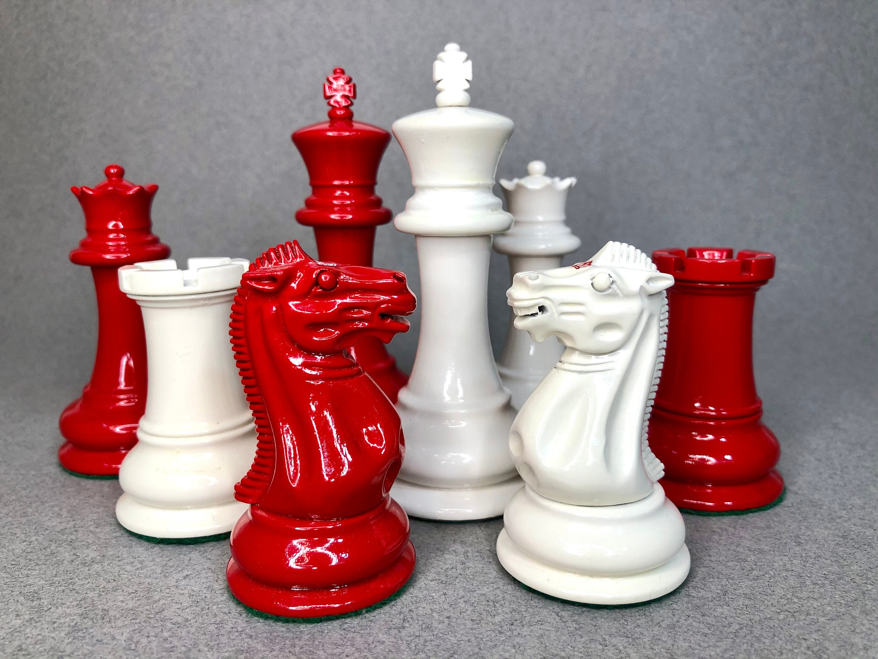 Reproduced 1849 Original Staunton Pattern Chess Set in Lacquer 