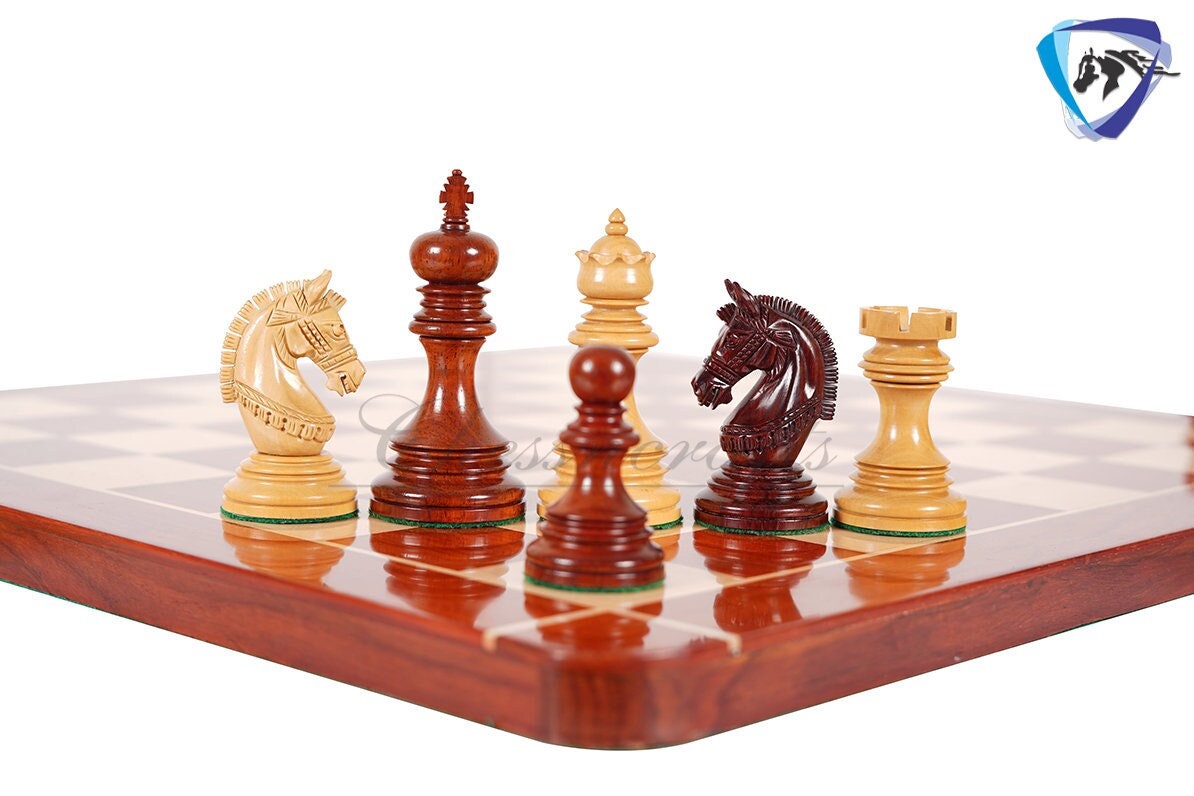 The Queen's Gambit Final Game Chess Set Ebonized & Boxwood Pieces with  Queen's Gambit Board - 4 King