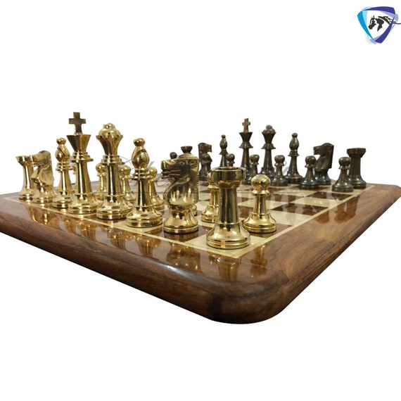 French Lardy Staunton Chess Pieces set - Weighted Golden Rose wood - 4  Queens