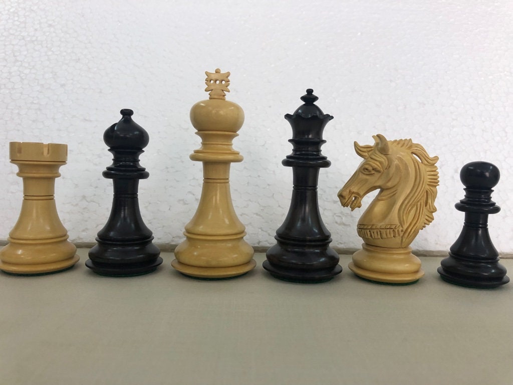 Alexander the Great - Ebony Chess Pieces