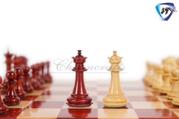 Staunton Tournament Chess Pieces, Triple Weighted with 3.75 King and 2  extra Queens