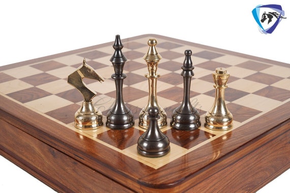 Luxury Rosewood & Maple Chess Pieces - Handmade Vintage Chess