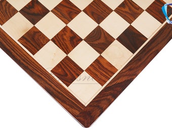 19" Rosewood & Maple wood chess board Square corners and edges Super fine smooth polish FIDE Chess board