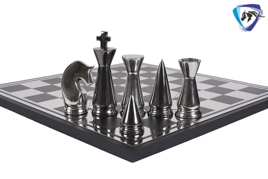 CHESS SET BLACK GLASS BOARD WITH WOODEN STORAGE BOX 14x14 FOR Metal CHESS