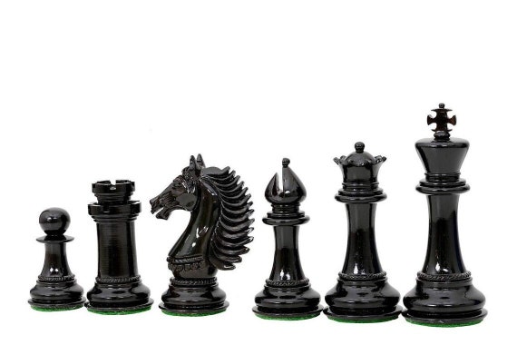 Staunton Triple Weighted Chess Pieces – Full Set 34 Black & White - 4  Queens