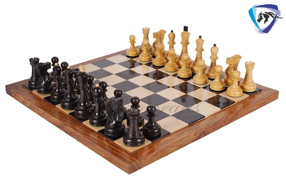 Craftsman Chess Set in 3.75 Tounament Chess Piece in Ebony Wood