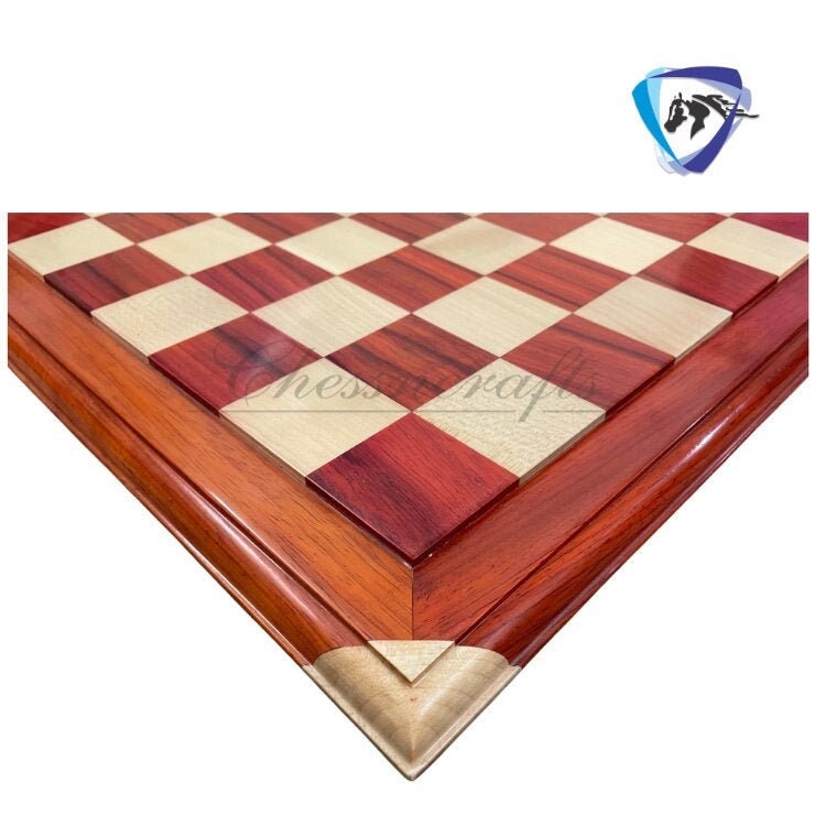 21 Large Wooden Chess Board Rosewood & Maple Square 55mm Handmade