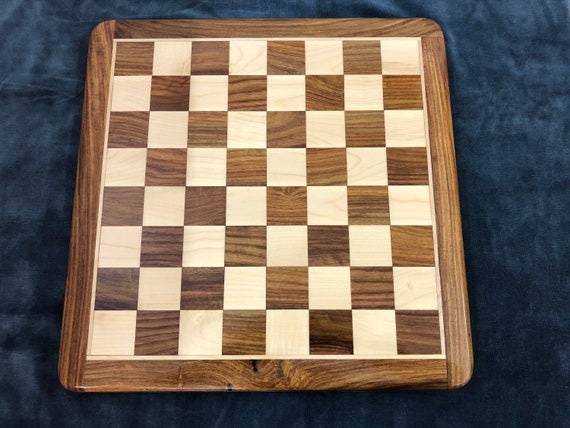 Classic Chess Board - Walnut Wood with Rounded Corners 16 in.