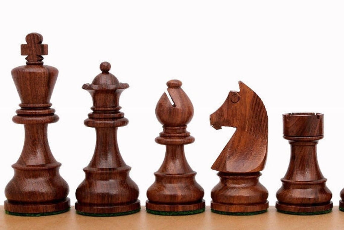 Luxury Rosewood & Maple Chess Pieces - Handmade Vintage Chess