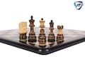 4" Russian Zagreb Chess Pieces set Burnt with Hand Carving broad base, Weighted - 2 extra Queens+19"Ebonywood chess board + Storage Box. product logo